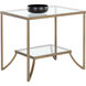 Kessler 28 X 24 inch Clear / Antique Gold Side Table